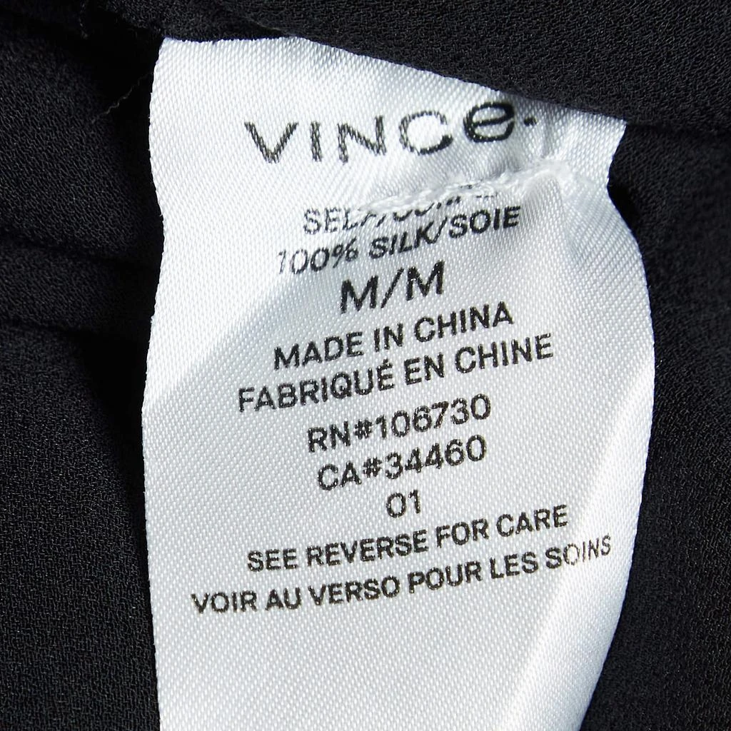 Vince Vince Black Silk Button-Up Blouse M 6