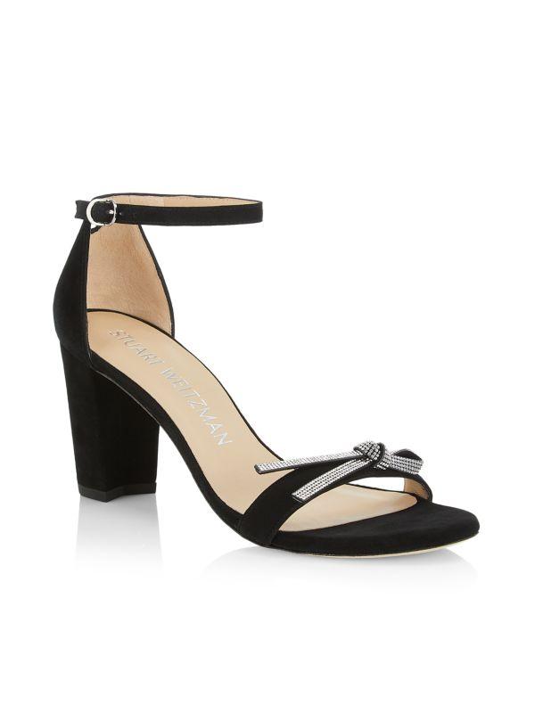 Stuart Weitzman NearlyNude Suede Block Heel Sandals