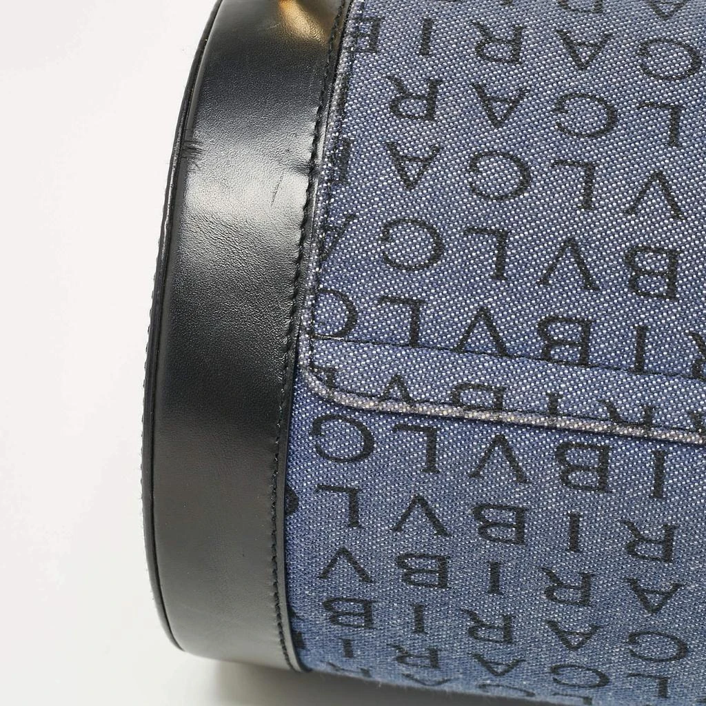 BVLGARI Bvlgari Blue/Black Logo Denim and Leather Cylinder Bag 6