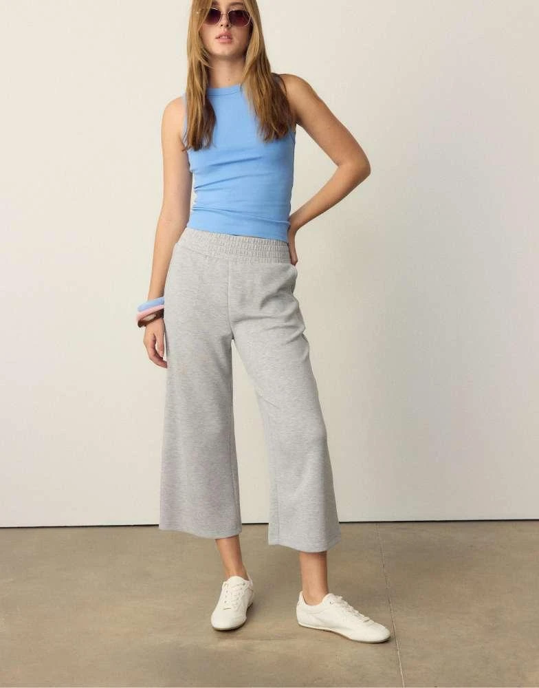 Stradivarius Stradivarius Soft-touch culottes in grey melange