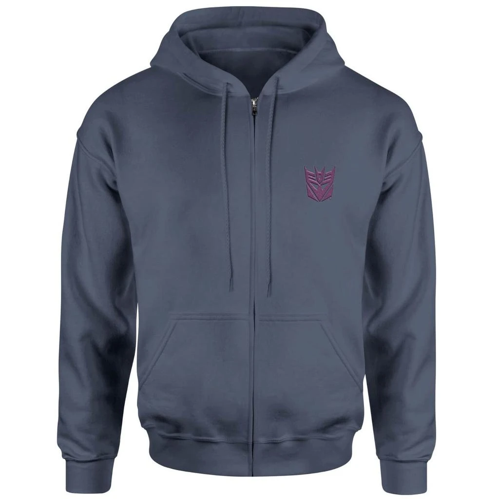 Original Hero Transformers Decepticon Embroidered Unisex Zipped Hoodie - Navy 1