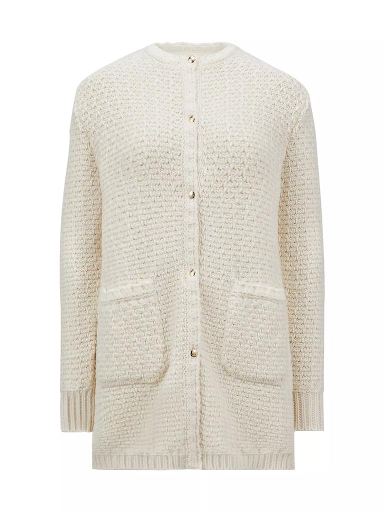 Moncler Lurex Wool Blended Long Cardigan