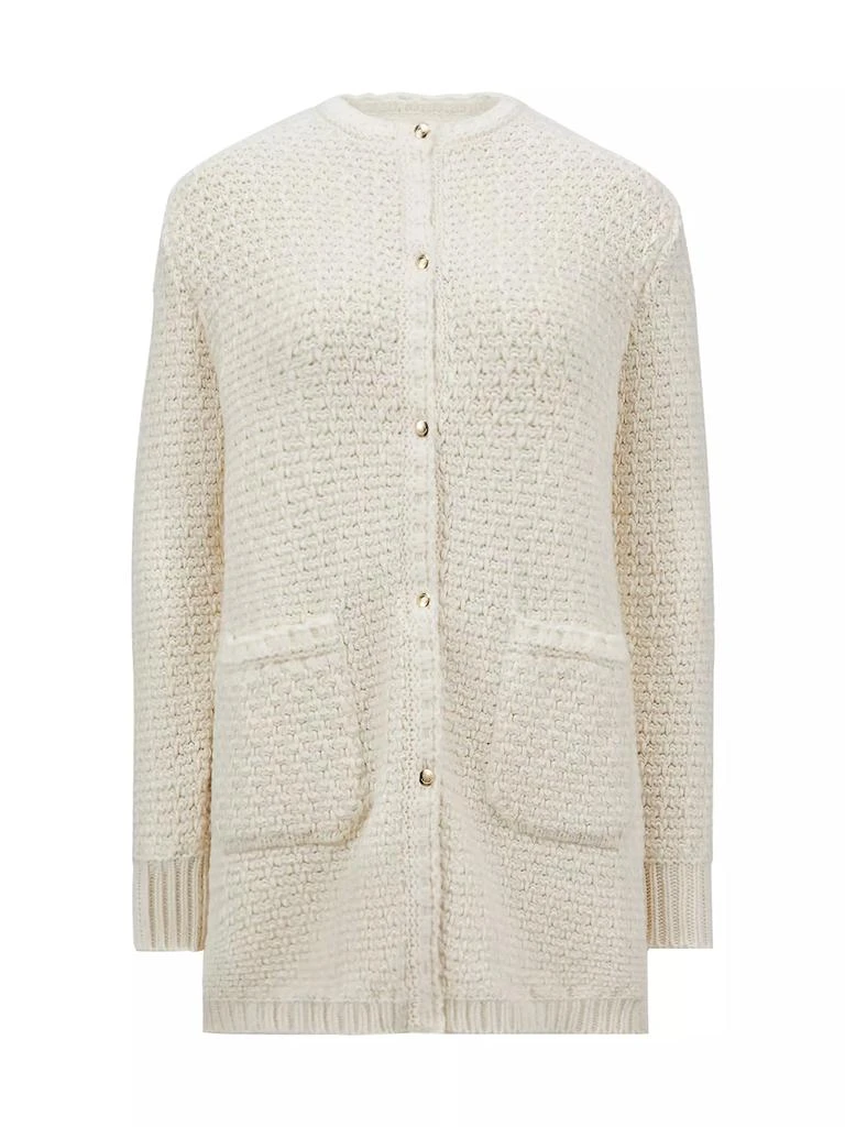 Moncler Lurex Wool Blended Long Cardigan 1