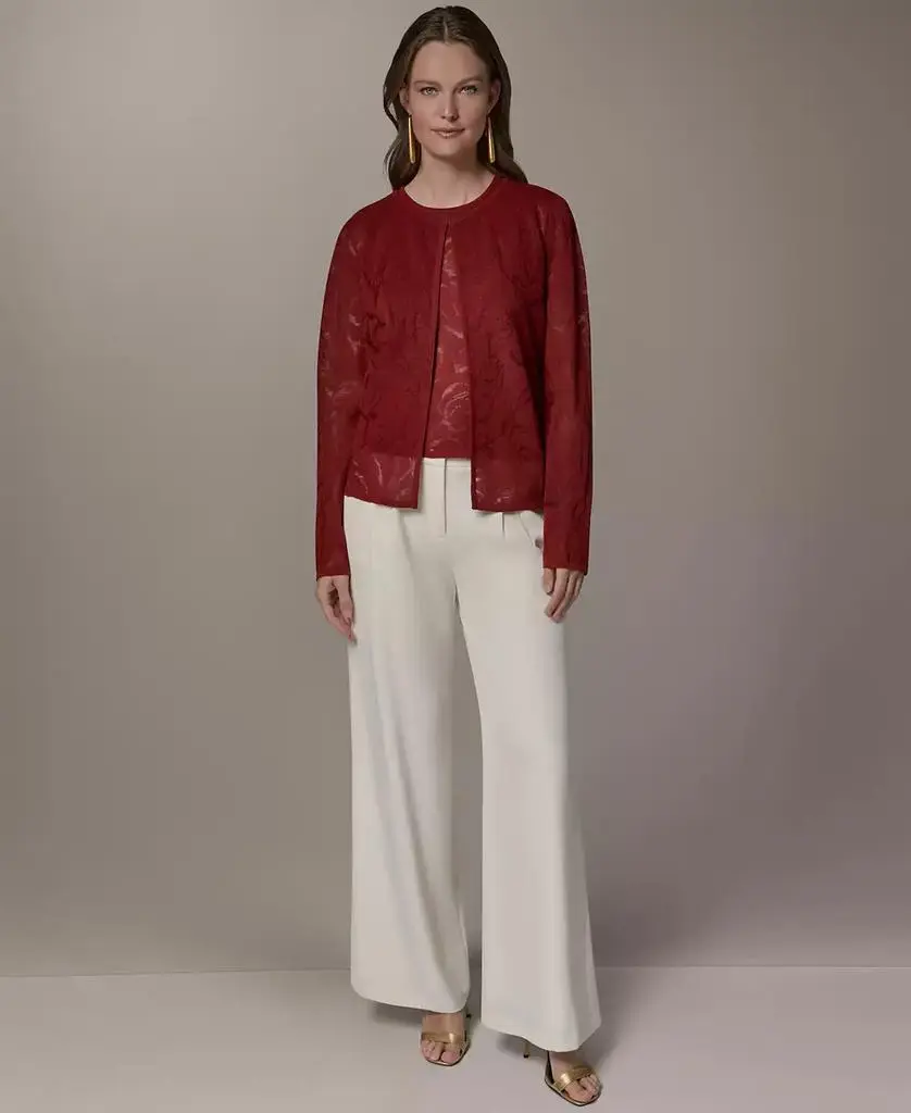 Donna Karan Women's Crewneck Novelty Cardigan