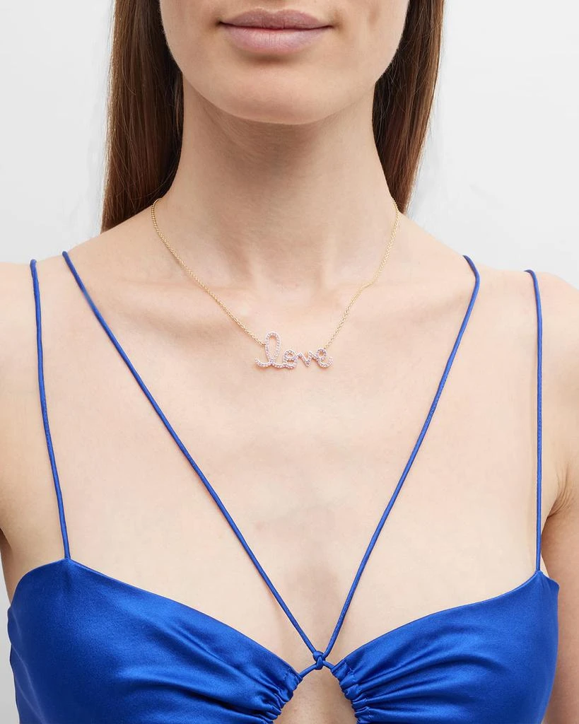 Sydney Evan Amethyst Pave Big Love Necklace 2
