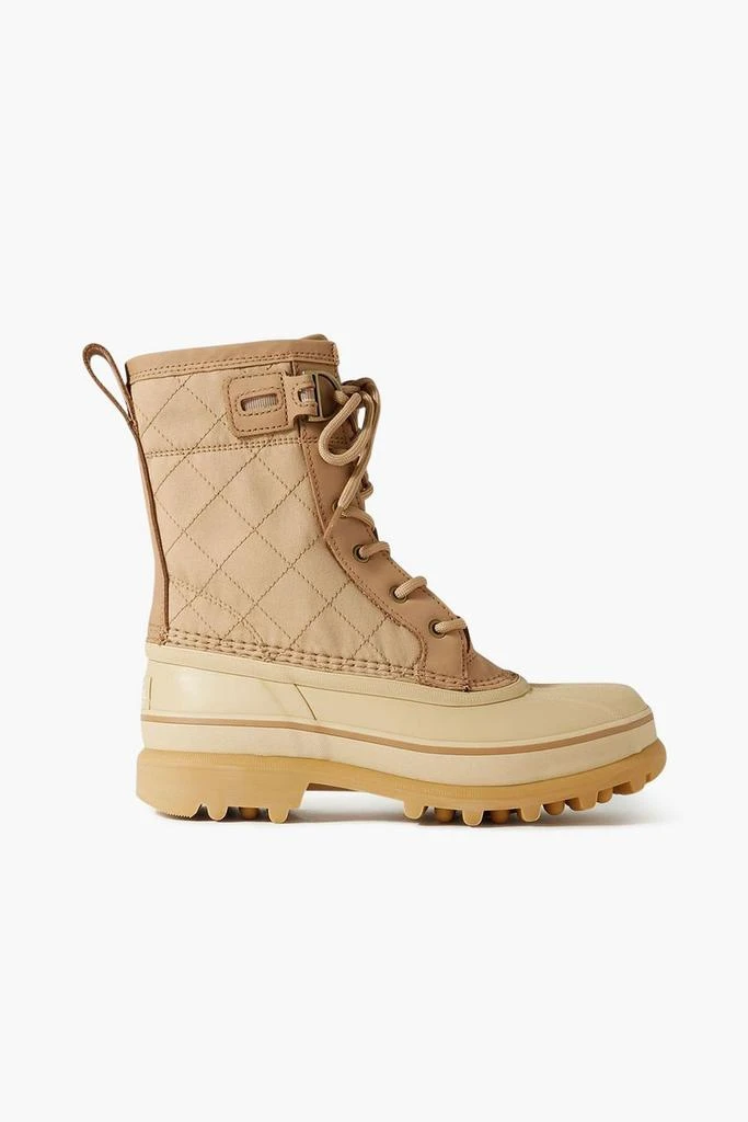 SOREL Quilted canvas, rubber and leather ankle boots 1