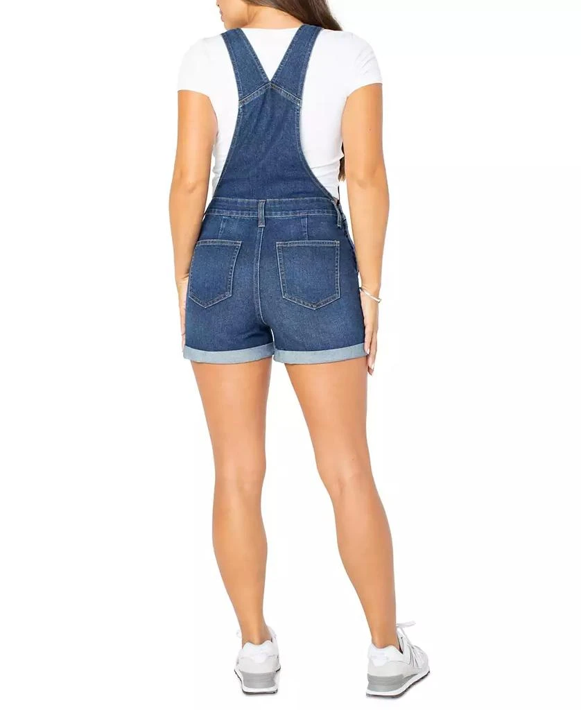 Celebrity Pink Juniors' Roll-Cuff Denim Short Overalls 3