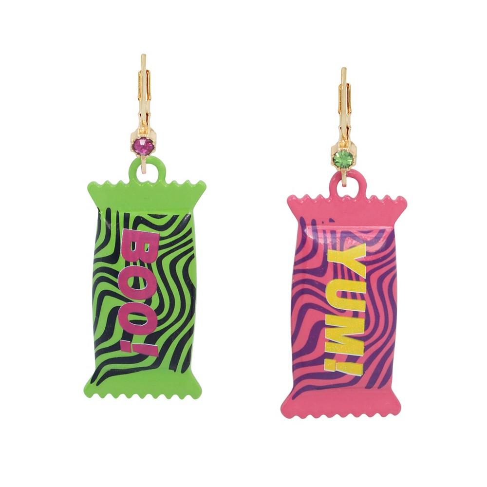 Betsey Johnson Faux Stone Candy Mismatch Drop Earrings