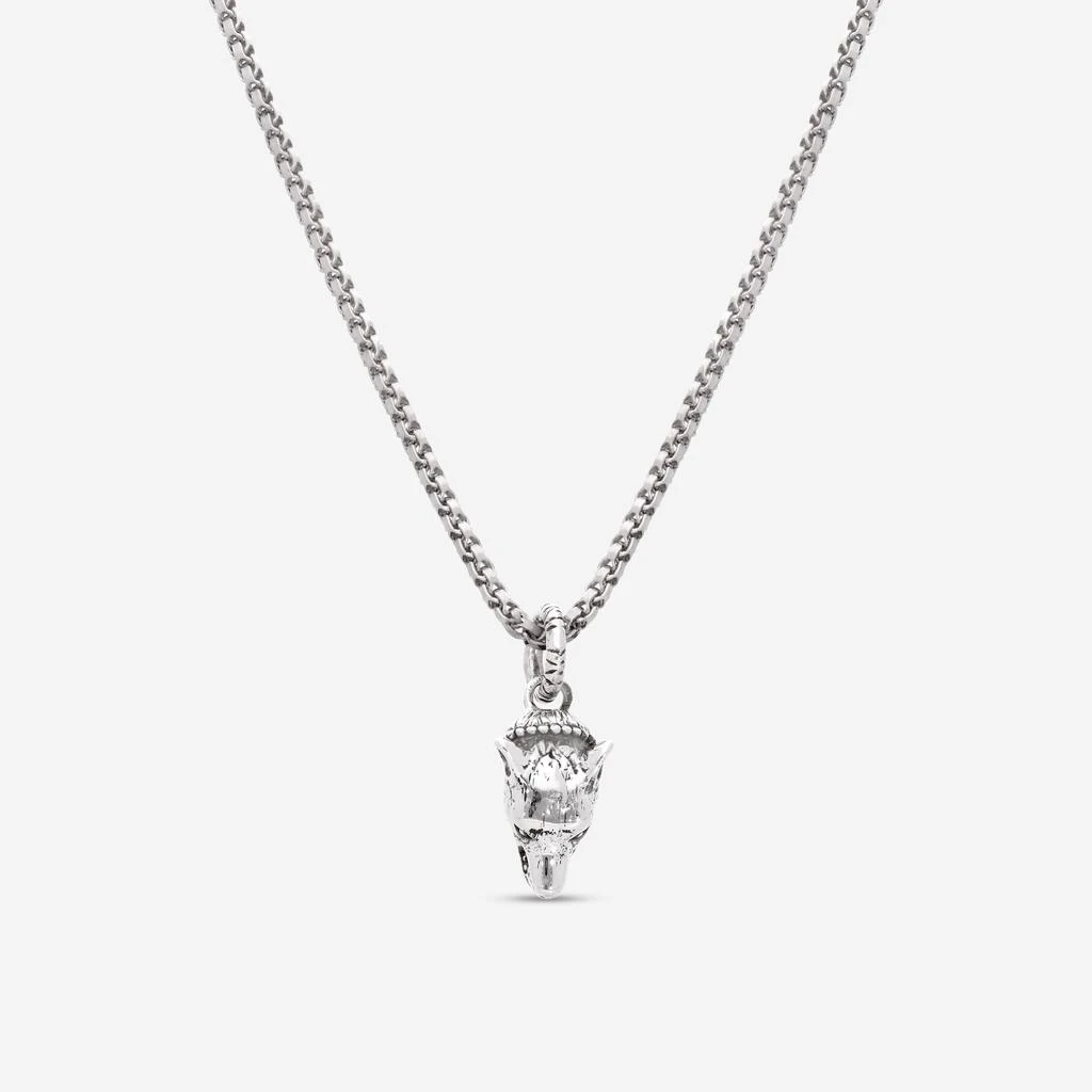Gucci Gucci Anger Forest Sterling Silver Wolf Pendant Necklace YBB524122001 1