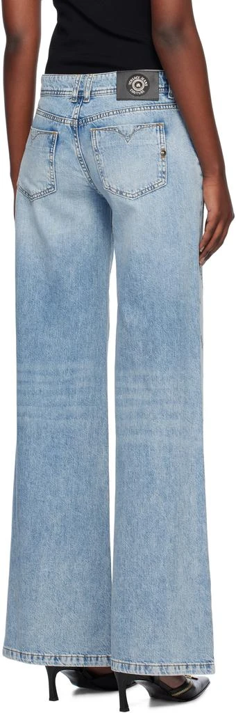 Versace Blue Crystal Logo Flared Jeans 3
