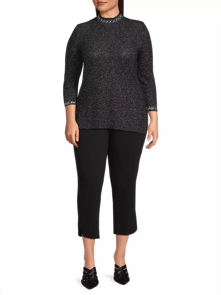 Ming Wang Embellished Mock Turtleneck Tunic Top 2