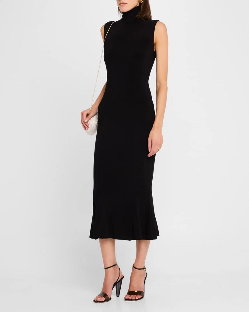 Norma Kamali Sleeveless Turtle Mid-Calf Fishtail Dress 4