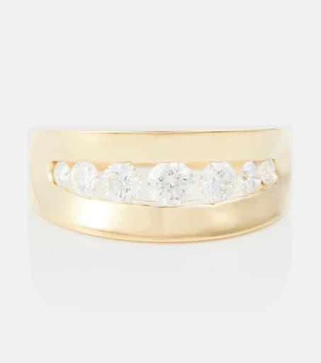 Melissa Kaye Anya 18kt yellow gold ring with diamonds