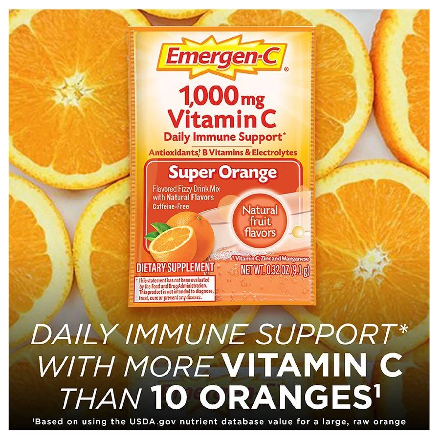Emergen-C Daily Immune Support Drink with 1000 mg Vitamin C Super Orange 6