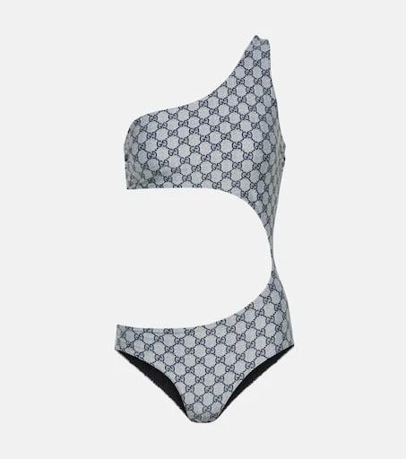 Gucci GG cutout one-shoulder swimsuit 1