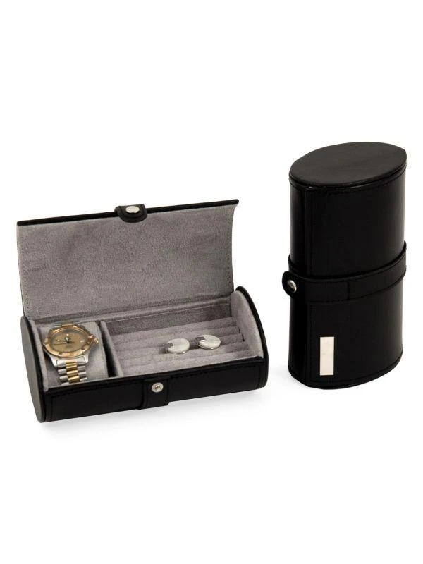 Bey-Berk Leather Watch & Cufflinks Travel Case 1