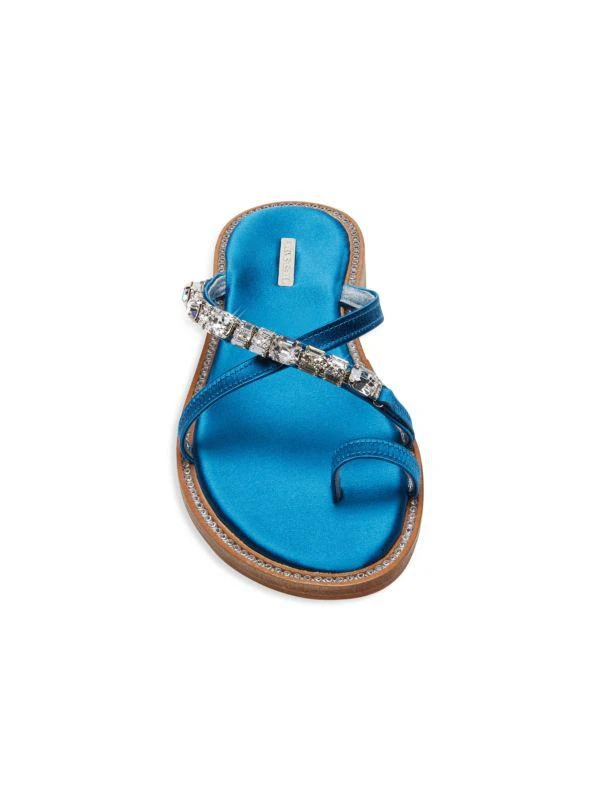 ALEXIS ISABEL Alma Crystal Toe Ring Flat Sandals 4