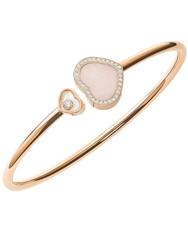 Chopard Bracelet 85A074-5622 Chopard Happy Hearts 18K Rose Gold Pink Opal and Diamond Size S Women
s