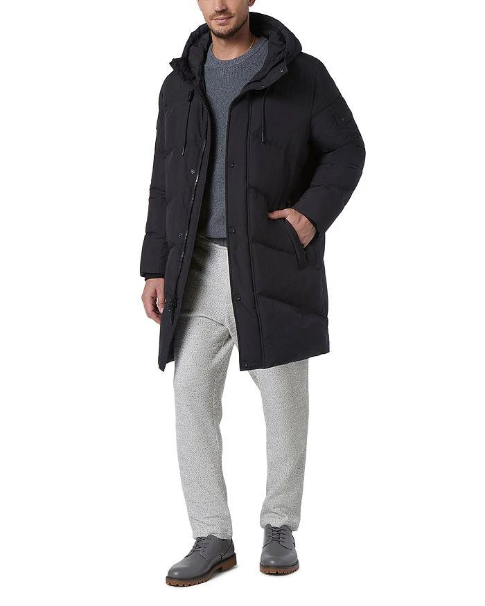 Andrew Marc Sullivan Chevron Quilted Knee Length Parka with Hood 1