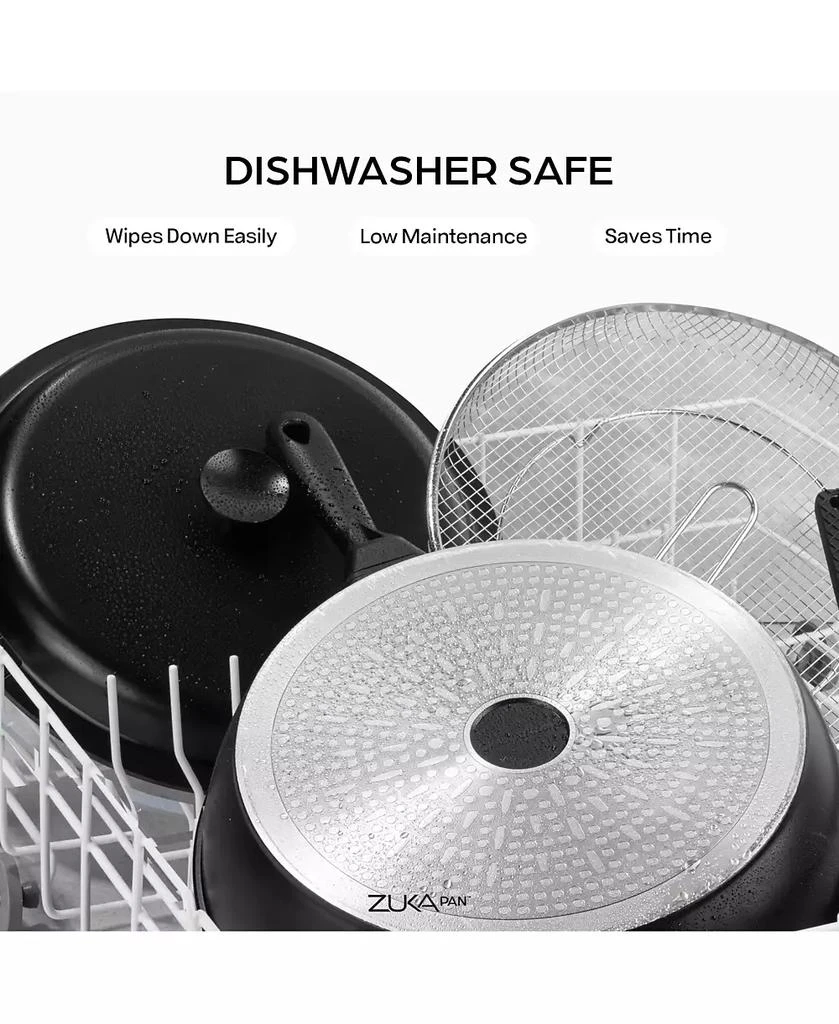 GraniteStone Zuka Ceramic 1.25 Qt. Ceramic 10 in 1 Nonstick Multi-Functional Saute Pan with Lid, Nylon Spoon 4