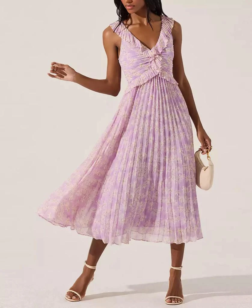 ASTR Women's Pleated Ruffle Dress 4