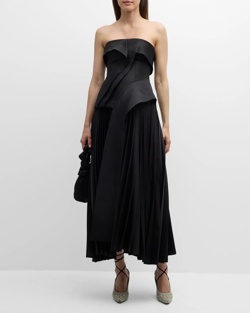 Acler Hammil Draped Strapless Midi Dress 2