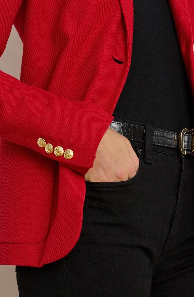 Ralph Lauren Bullion Jacquard Logo Patch Cotton Blend Blazer 4