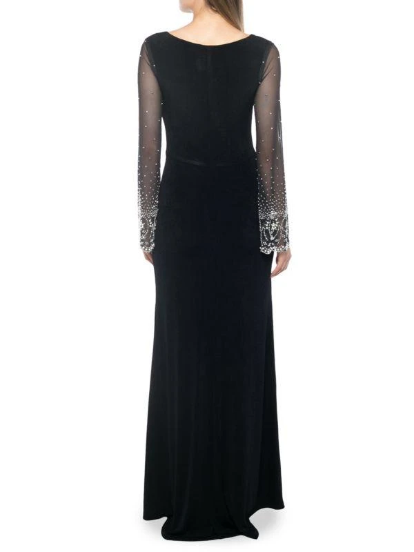 MARINA Embellished Bell Sleeve Gown 2