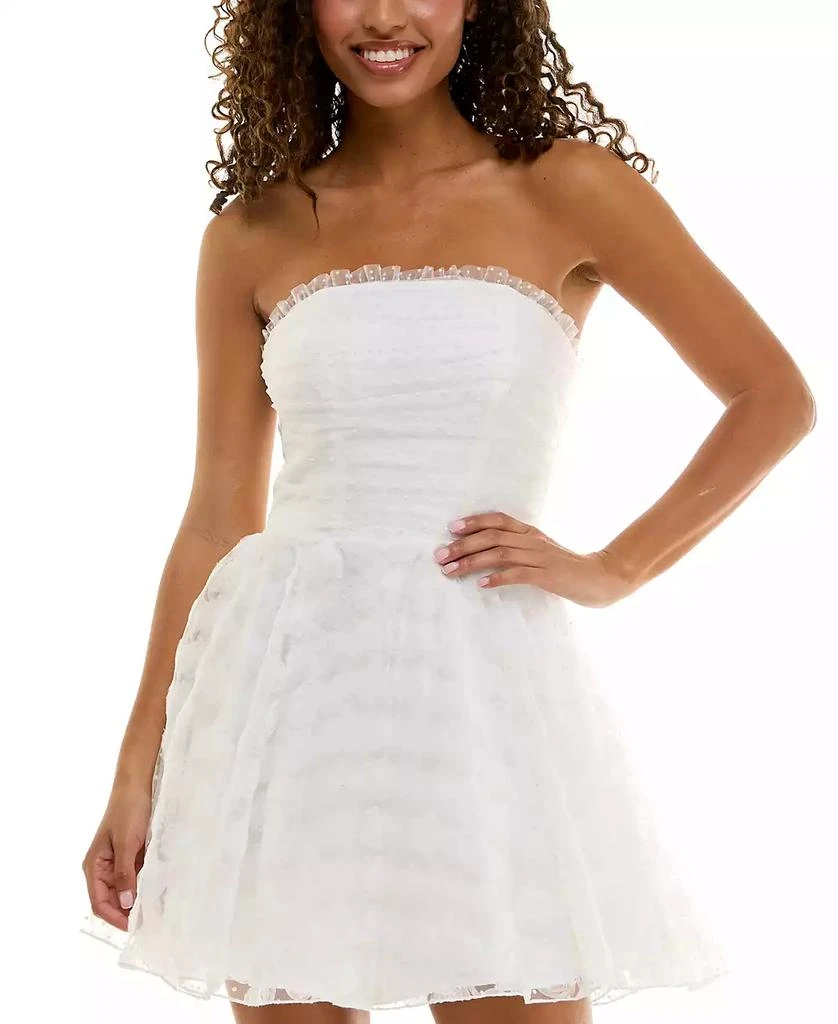 Alex & Sophia Juniors' Strapless Ruched-Top Dress 1