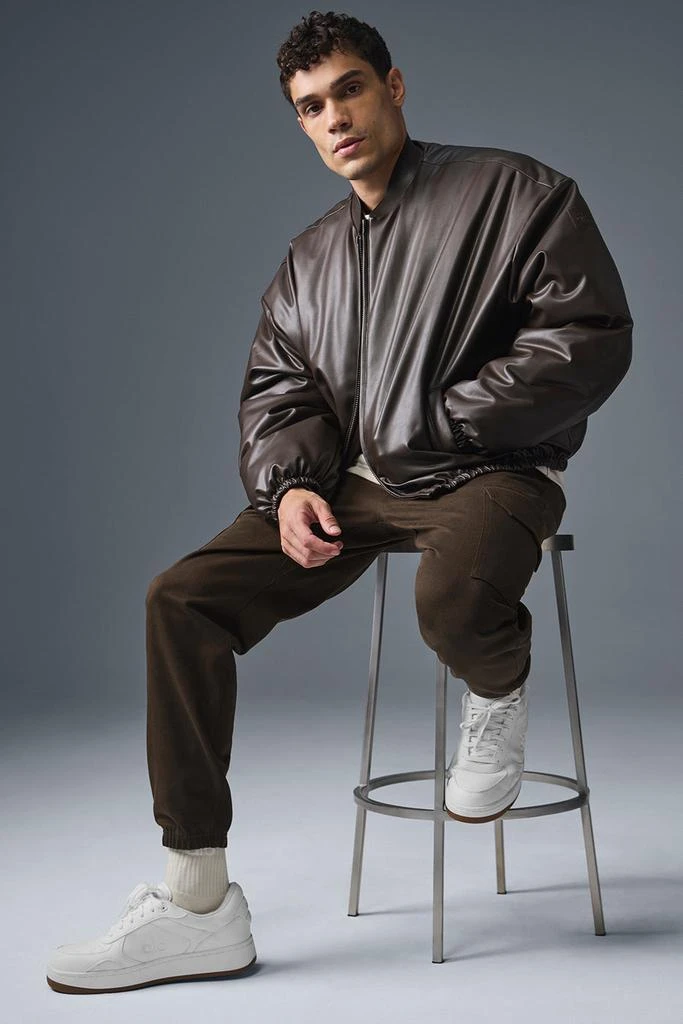 Alo Faux Leather Premier Bomber - Espresso 4