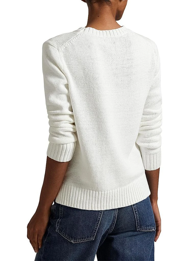 Ralph Lauren Cotton-Linen Crewneck Bear Sweater 4