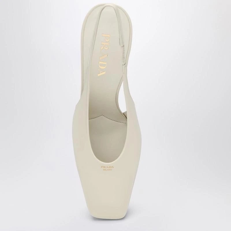 Prada Ivory patent leather slingback décolleté 3