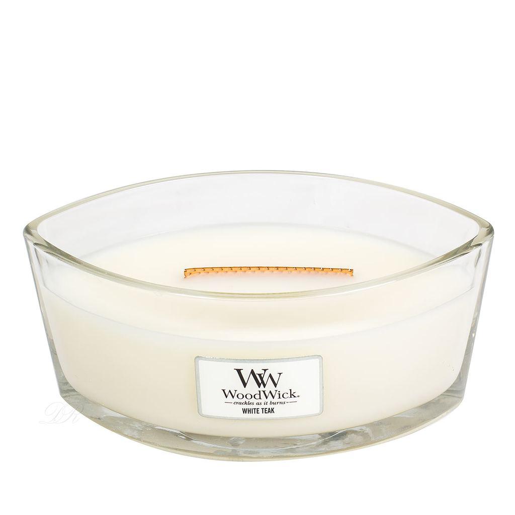 Woodwick WoodWick - White Teak Ellipse Candle