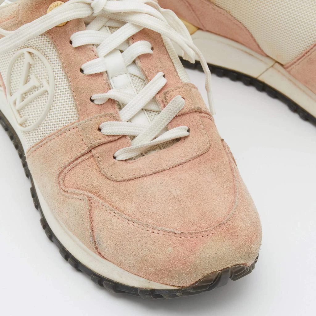 Louis Vuitton Louis Vuitton Beige/White Suede and Mesh Run Away Low Top Sneakers Size 36.5 7