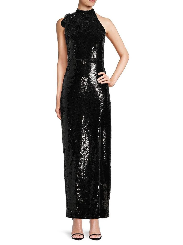 Milly Sabine Sequined Rosette Column Gown 2