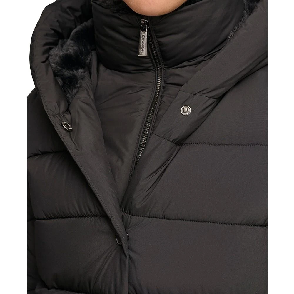 Calvin Klein Women's Bibbed Hooded Puffer Coat, Created for Macy's 4