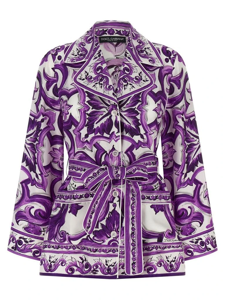 Dolce
Gabbana Dolce
Gabbana Majolica Printed Long-Sleeved Belted Shirt from Cettire