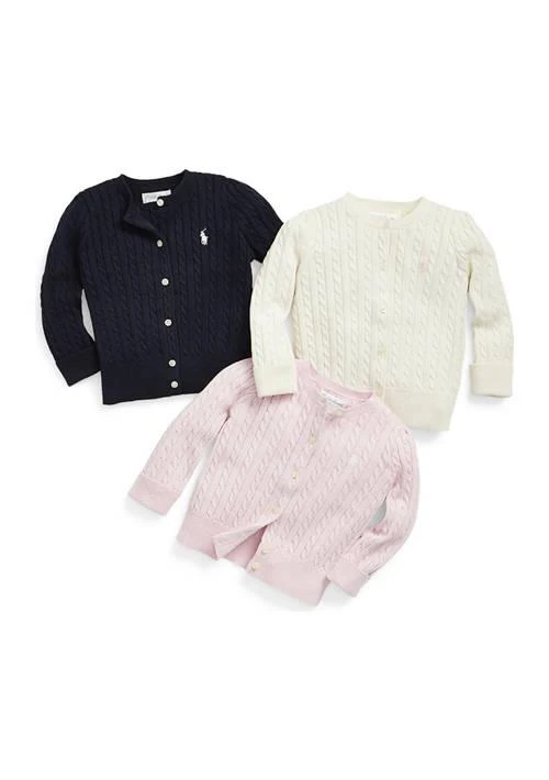 Ralph Lauren Baby Girls Cable Knit Cotton Cardigan 3