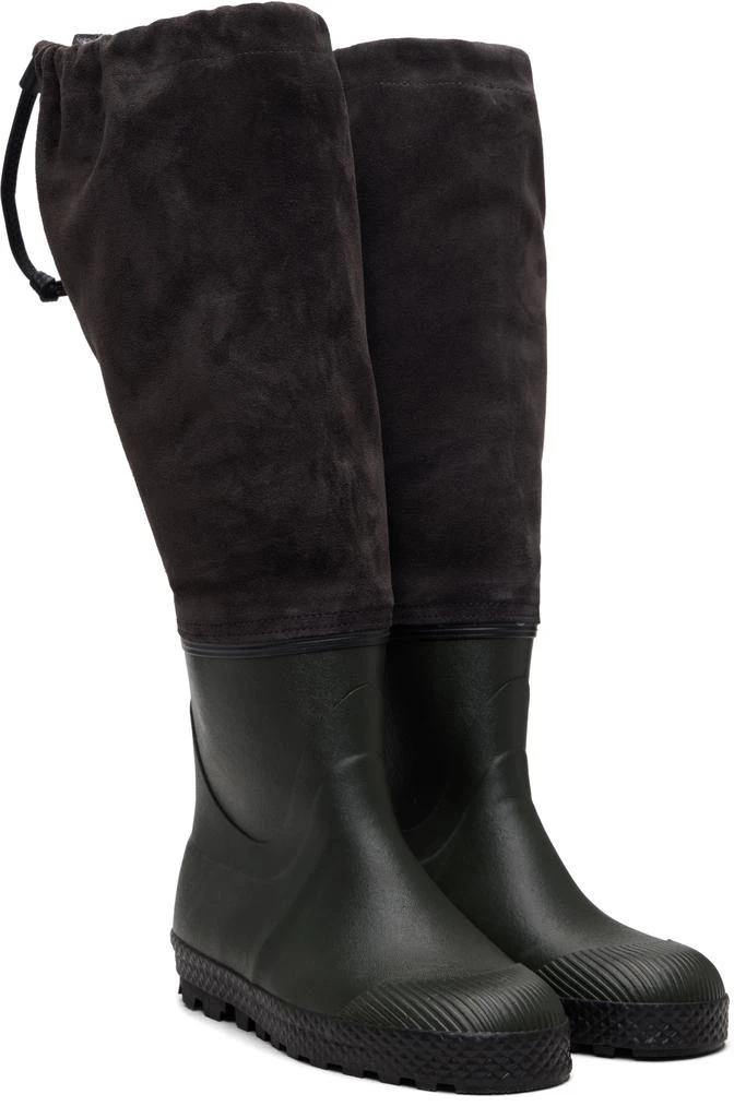 Rier Green & Brown Farmer Rain Tall Boots 4