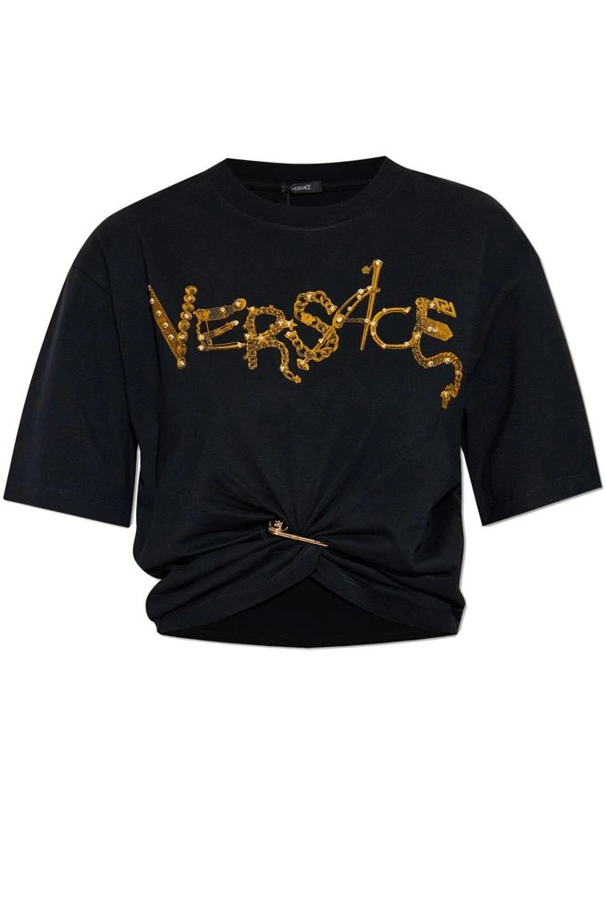 Versace Versace Safety-Pin Detailed Crewneck T-Shirt 1