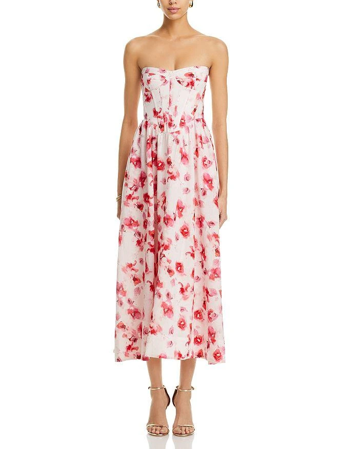 Bardot Lola Corset Floral Print Midi Dress 7