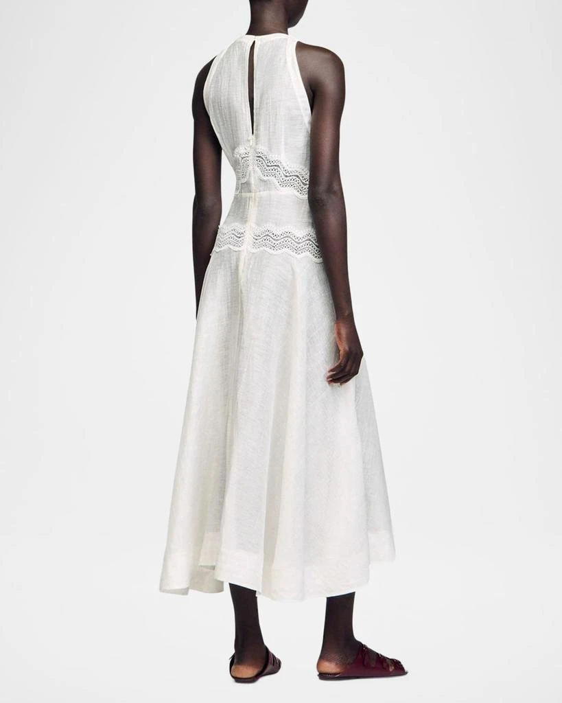 Sandro Nathalie Lace-Inset Midi Dress 3