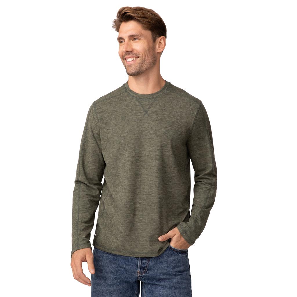 Free Country Men's FreeCycle Sueded Long Sleeve Crew Neck