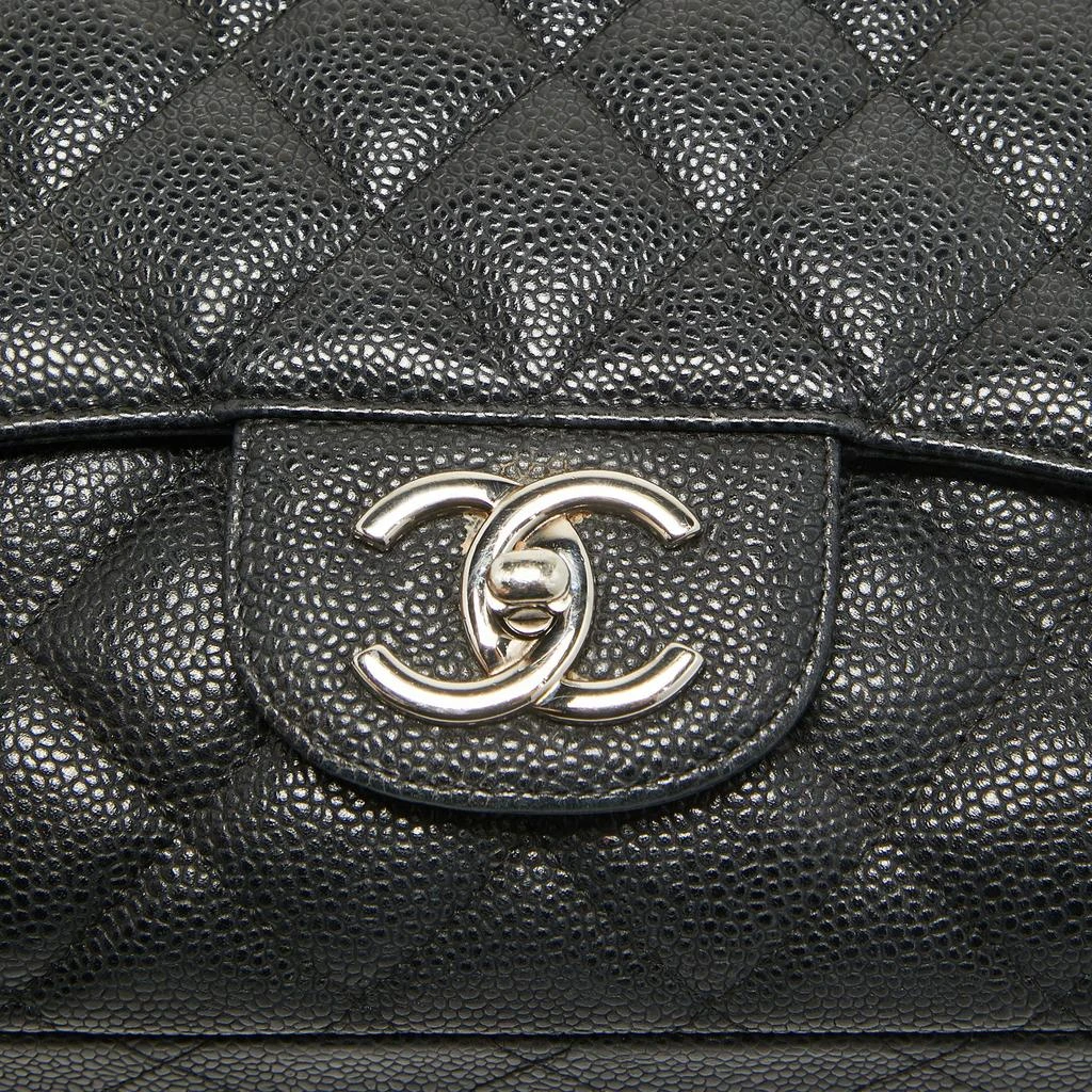 Chanel Chanel Black Quilted Caviar Leather Maxi Classic Double Flap Bag 5
