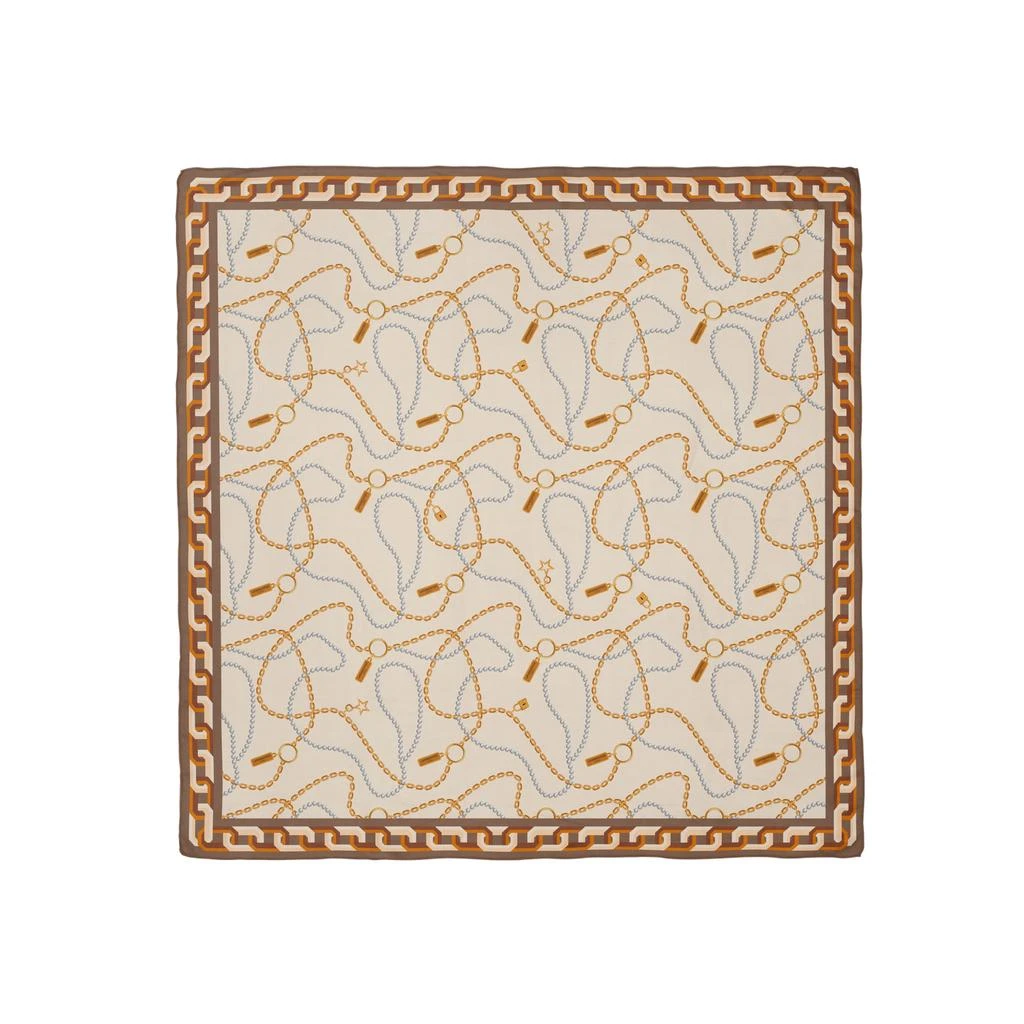 LePARMENTIER Paris Heritage Chain and Pearls Silk Square Scarf 1