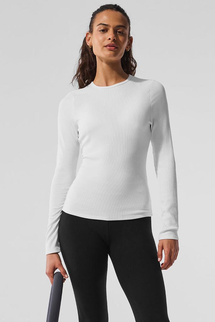 Alo Ribbed Modal Long Sleeve - Espresso