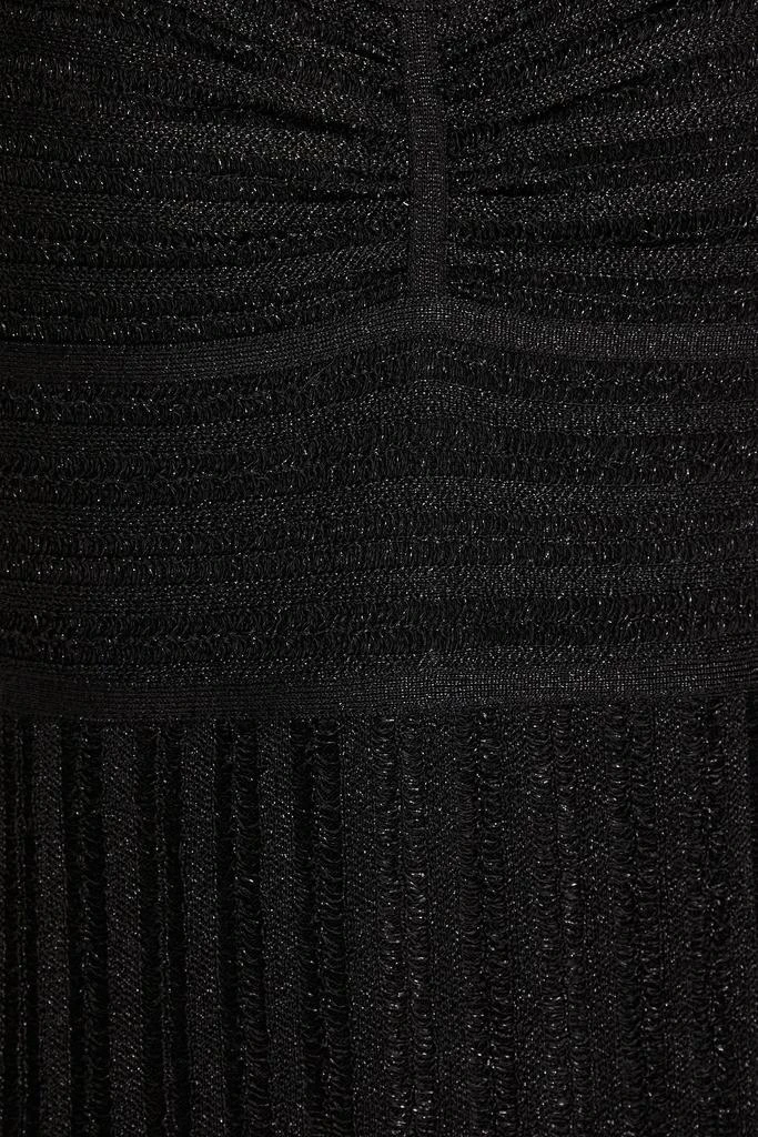 Herve Leger Metallic ribbed-knit mini dress 4