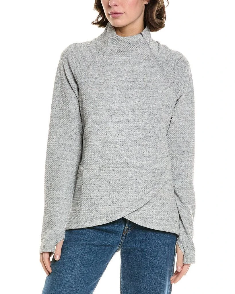 IBKUL Popcorn Stitch Asymmetrical Zip Pullover 1