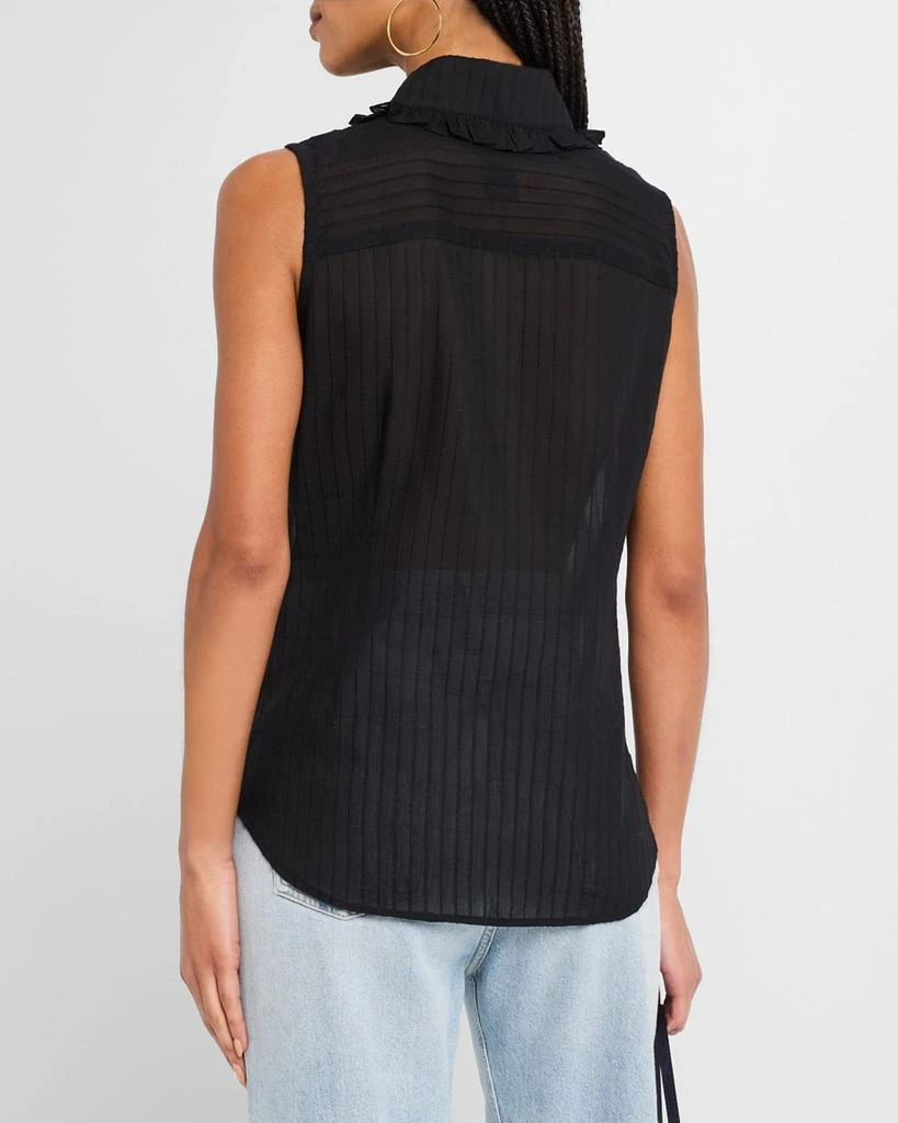 Smythe Sleeveless Ruffle-Trim Shirt 3