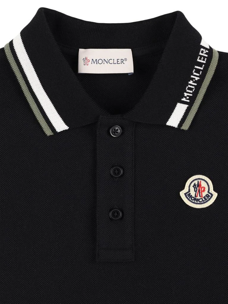 Moncler Tricolour Trimmed Cotton Polo Shirt 1
